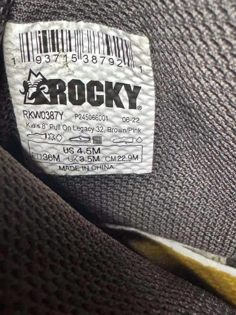 Rocky Kids Legacy 32 Pull-On Western Boots Brown and Pink